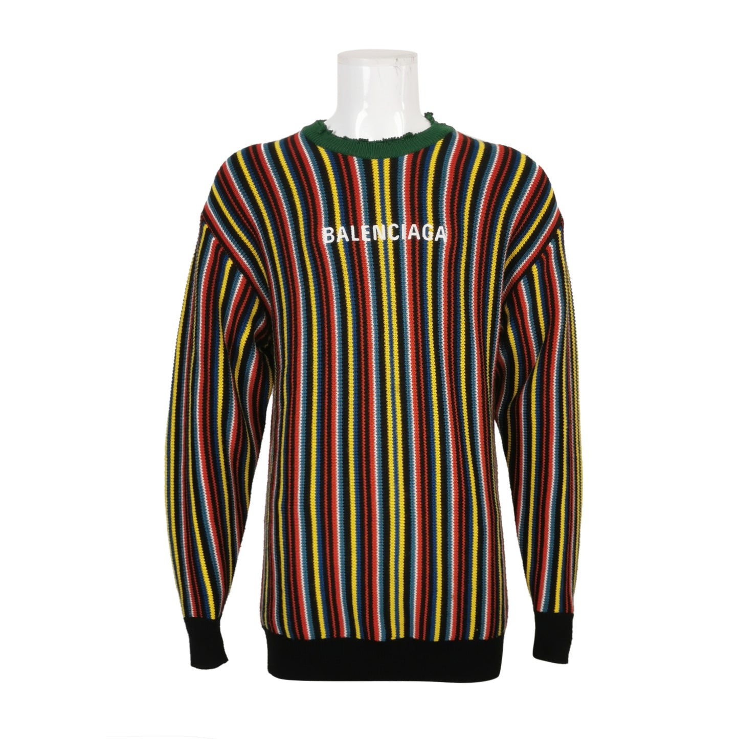Balenciaga Striped Logo Crewneck Sweater XS
