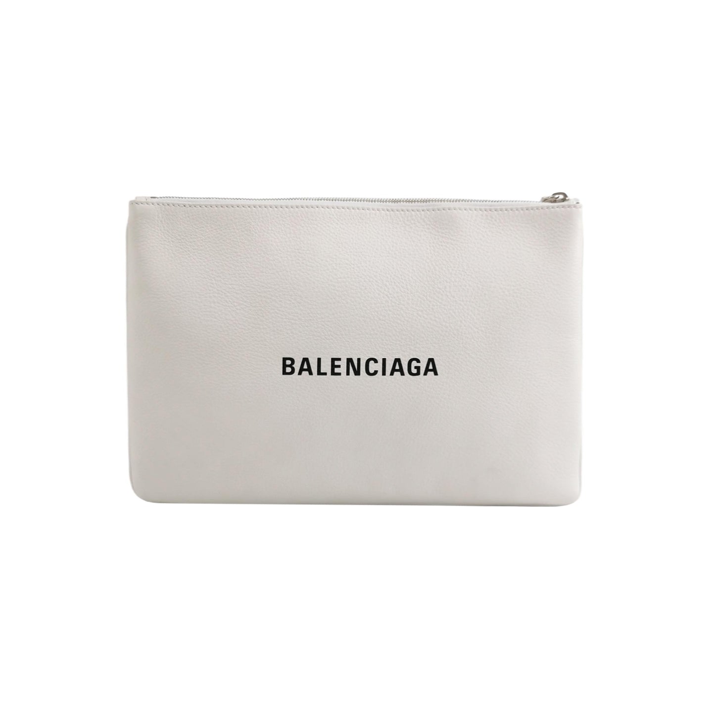 Balenciaga White Logo Zip Pouch