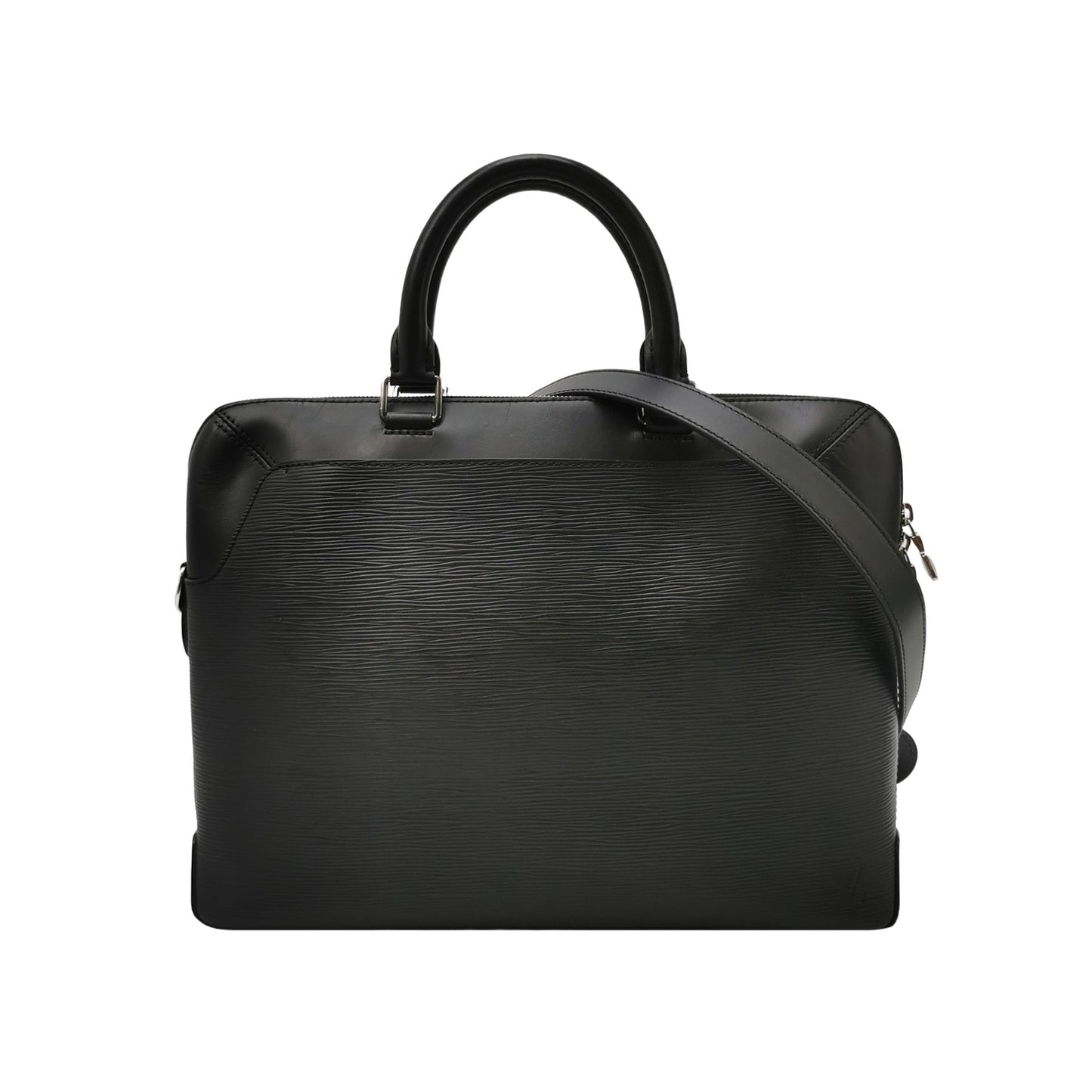 Louis Vuitton Large Black Leather Structured Handbag