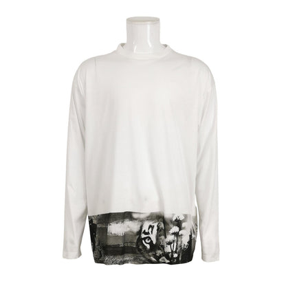 Prada M White Long Sleeve Graphic T-Shirt