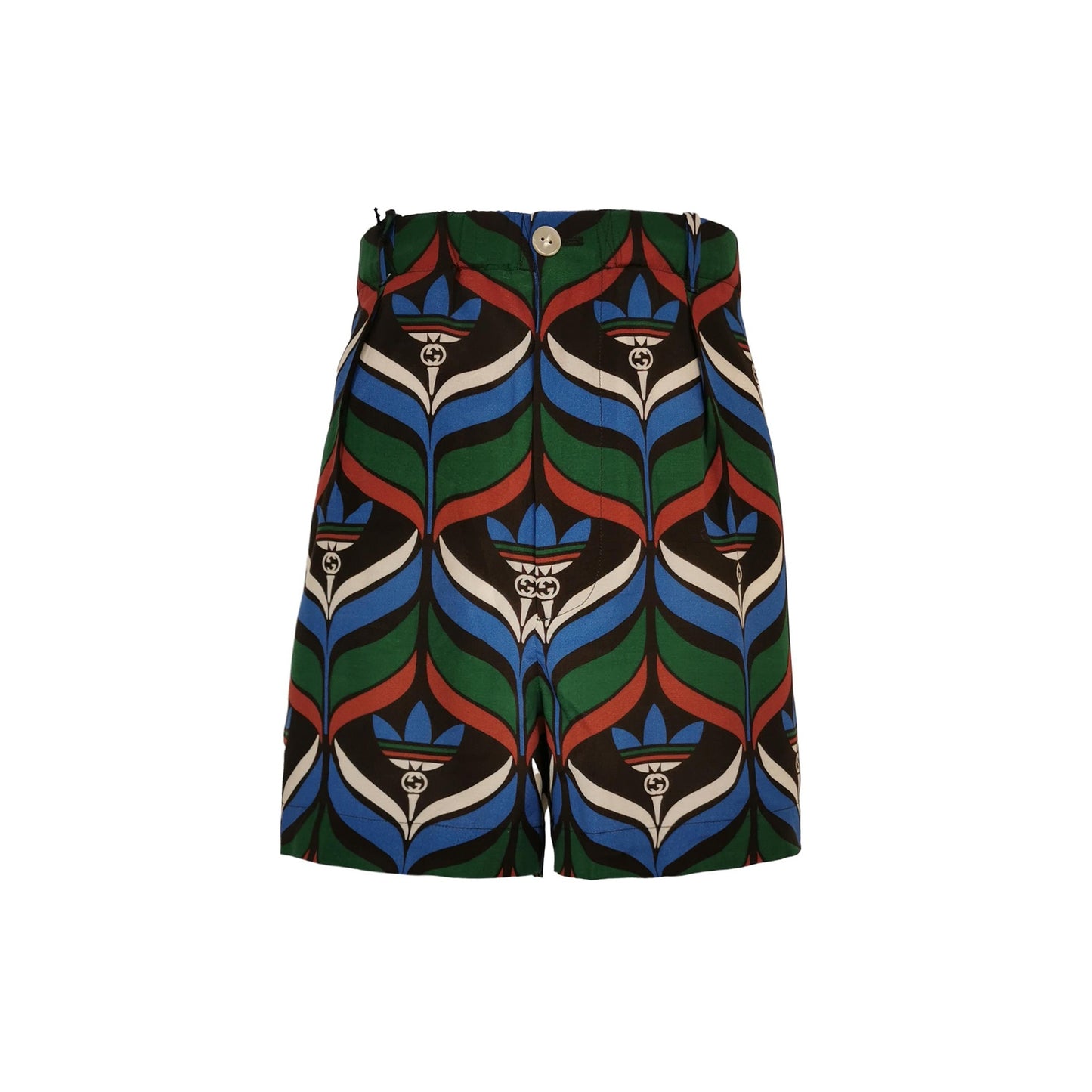 Gucci x Adidas Logo Print Striped Shorts