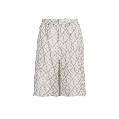 Fendi Linen Double F Pattern Shorts L/50