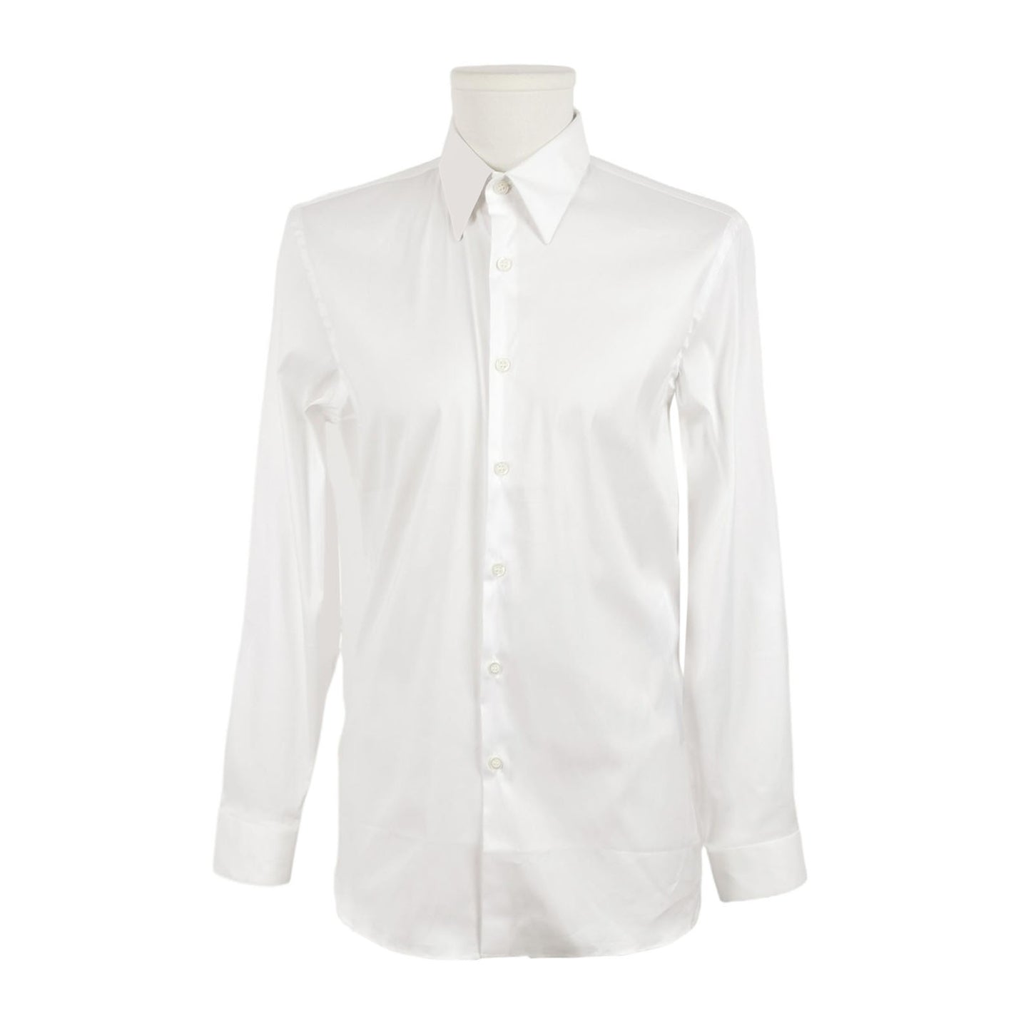Prada Cotton Spread Collar Single-Breasted Shirt S