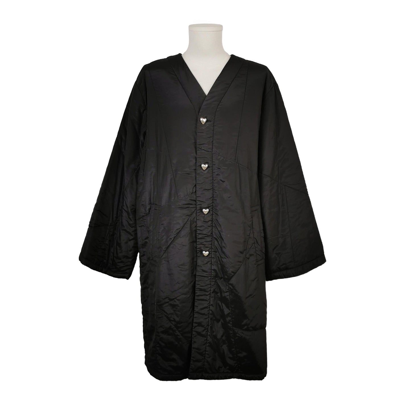 Acne Studios Cotton V-Neck Single-Breasted Padded Coat M