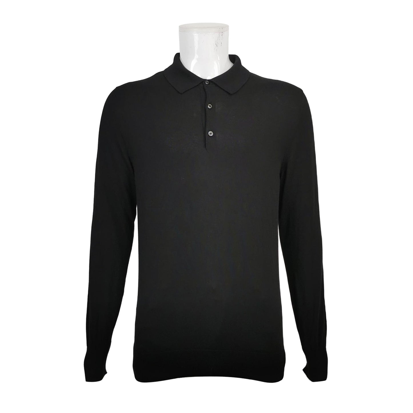 Moncler XL Cotton Solid Lapel Long-Sleeve Knit