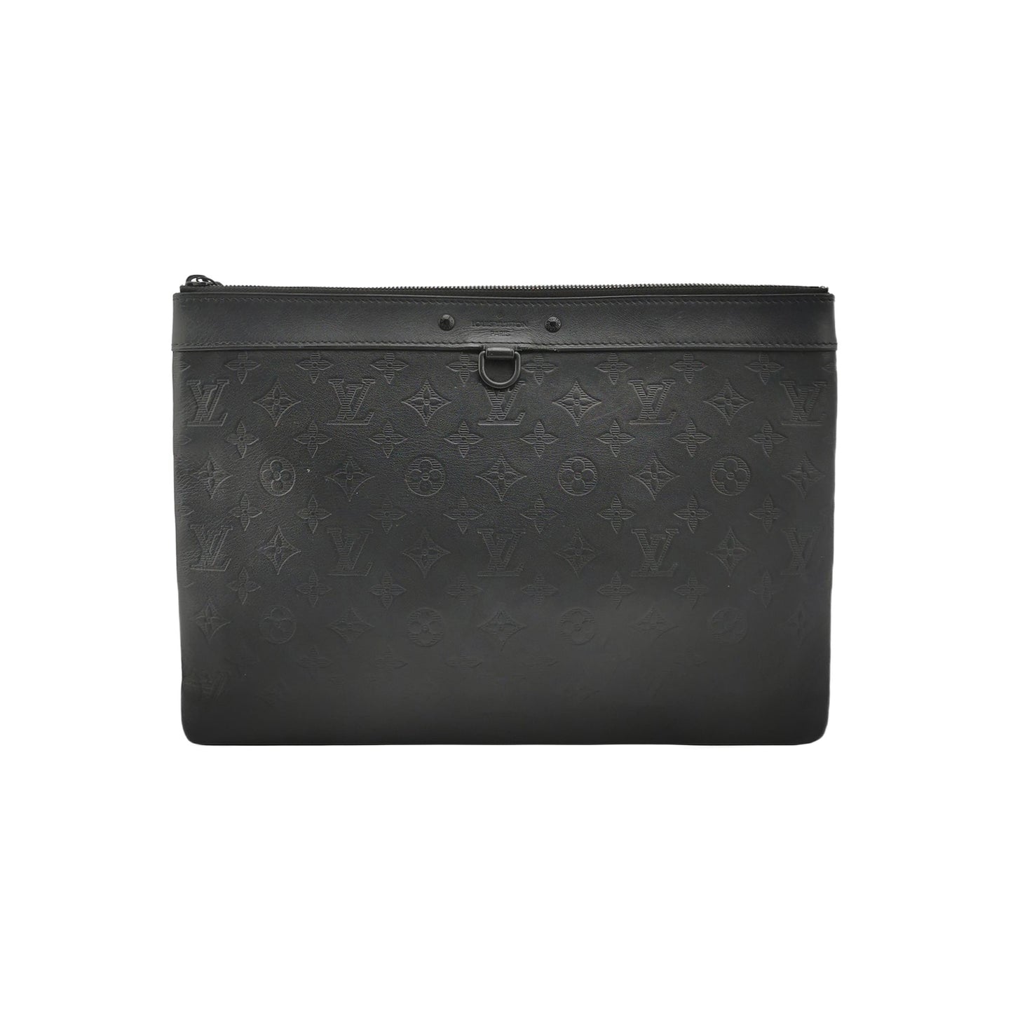Louis Vuitton Discovery Pochette Black Embossed Clutch