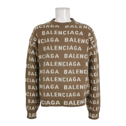 Balenciaga Logo Wool Blend Crewneck Sweater XS