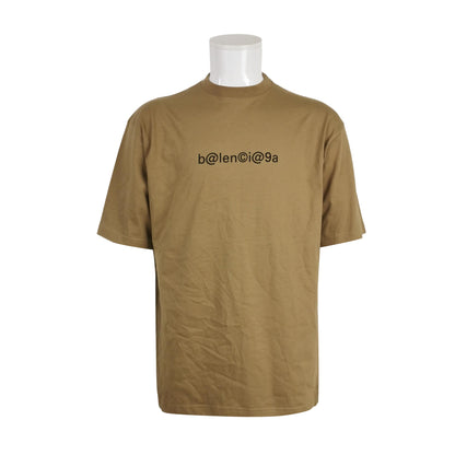 Balenciaga S Cotton Logo Print Crew Neck T-Shirt