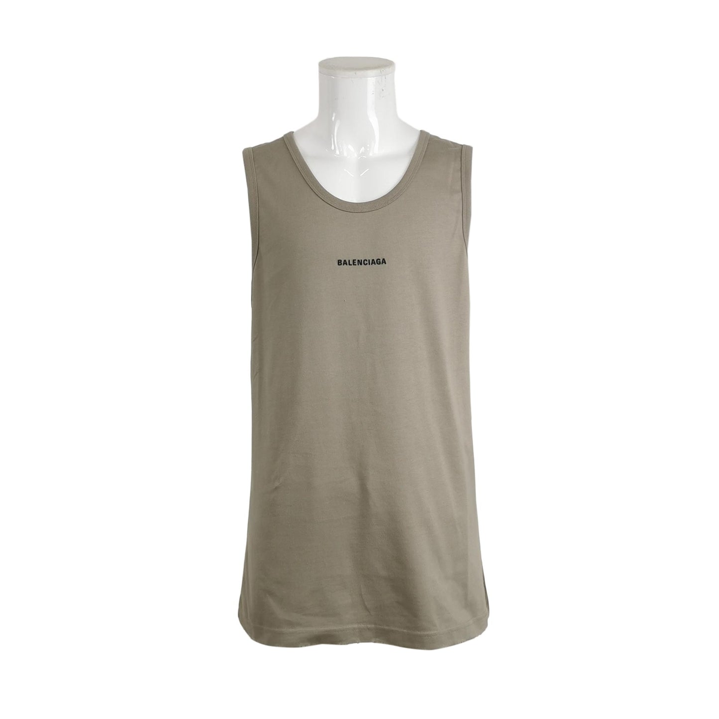 Balenciaga Sleeveless Cotton Logo Tank Top S