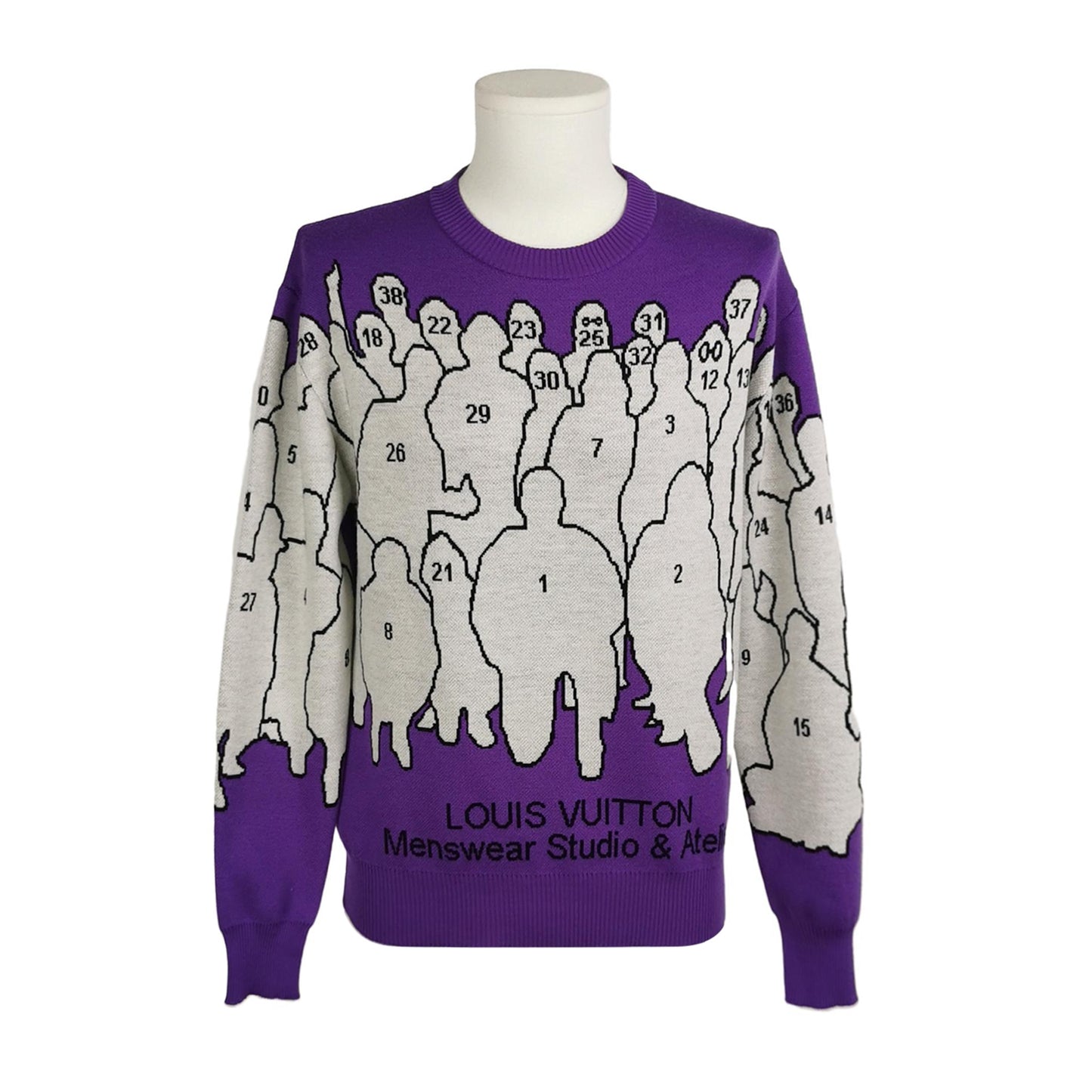 Louis Vuitton Purple Crewneck Wool Blend Sweater M