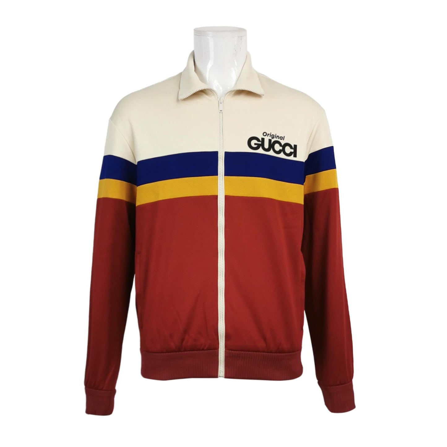Gucci Colorblock Logo Zip Collar Jacket S