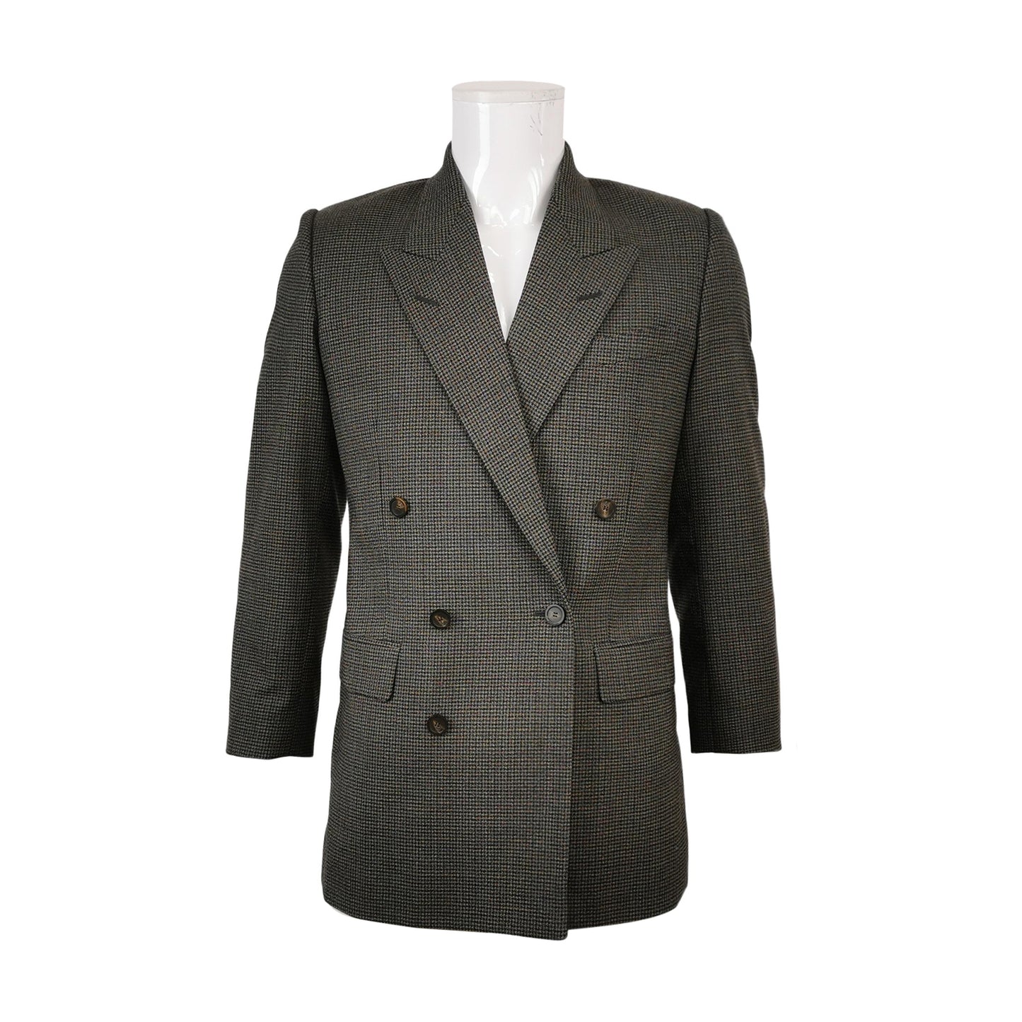 Balenciaga Wool Blend Lapel Long-Sleeve Coat 46