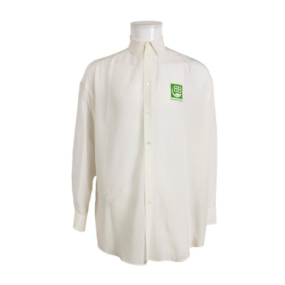 Balenciaga Silk Logo Collar Shirt XS