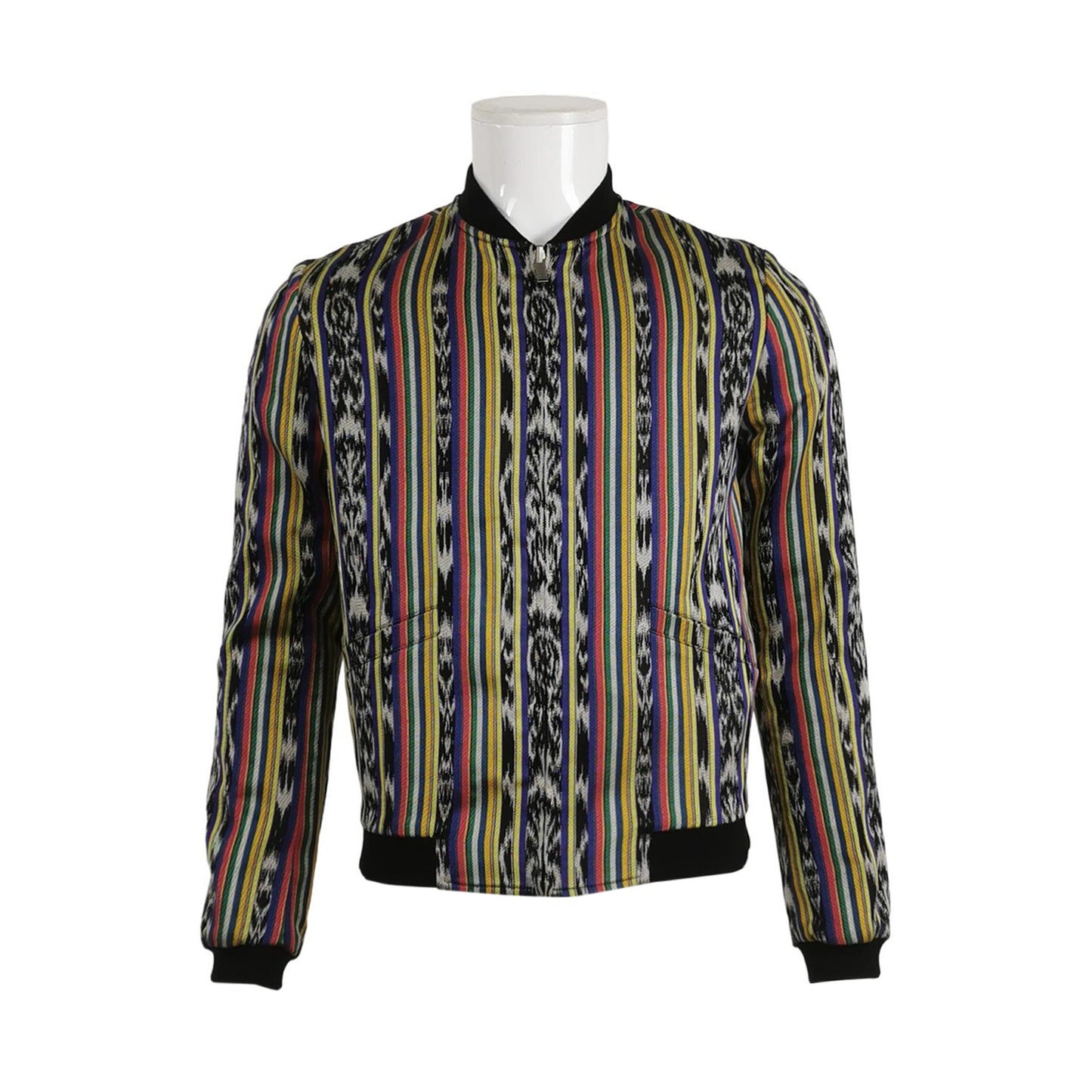 Saint Laurent Striped Zip-Front Bomber Jacket