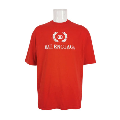 Balenciaga M Size Cotton Logo Crew Neck T-Shirt