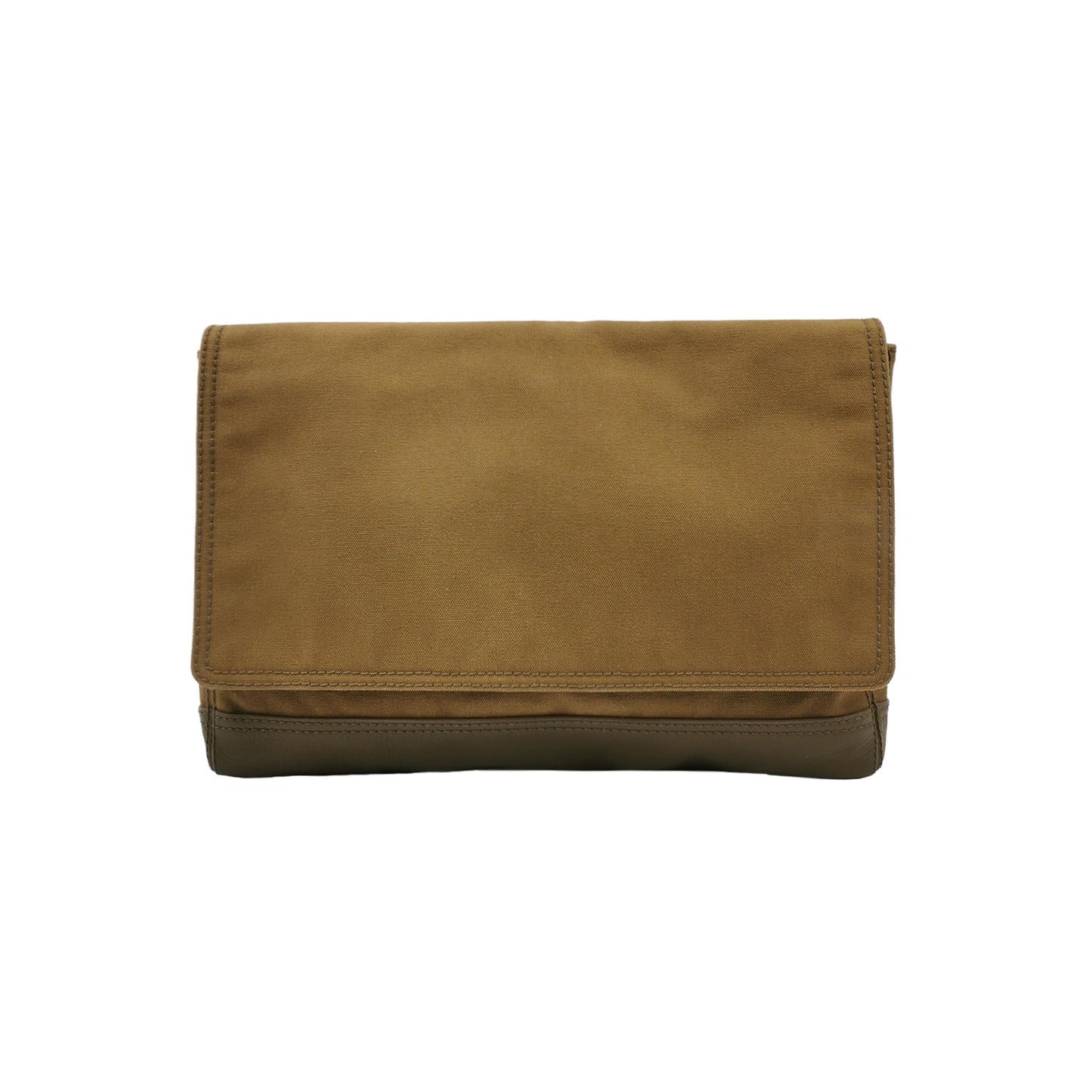 Balenciaga Leather-Canvas Colorblock Flap Clutch