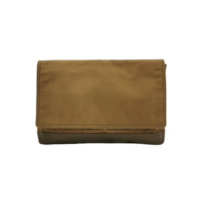 Balenciaga Leather-Canvas Colorblock Flap Clutch