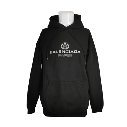 Balenciaga Paris Logo Black Hoodie S