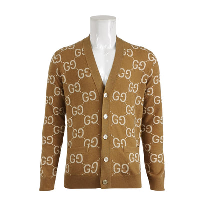 Gucci Wool GG Monogram V-Neck Cardigan S