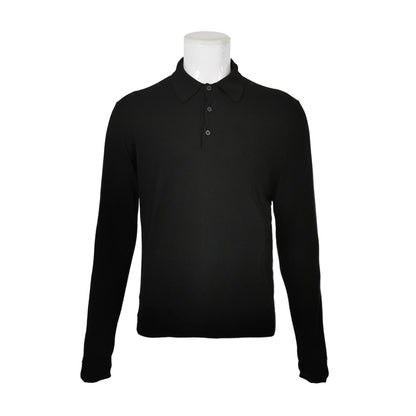 Prada Solid Collar Cotton Knit Shirt S