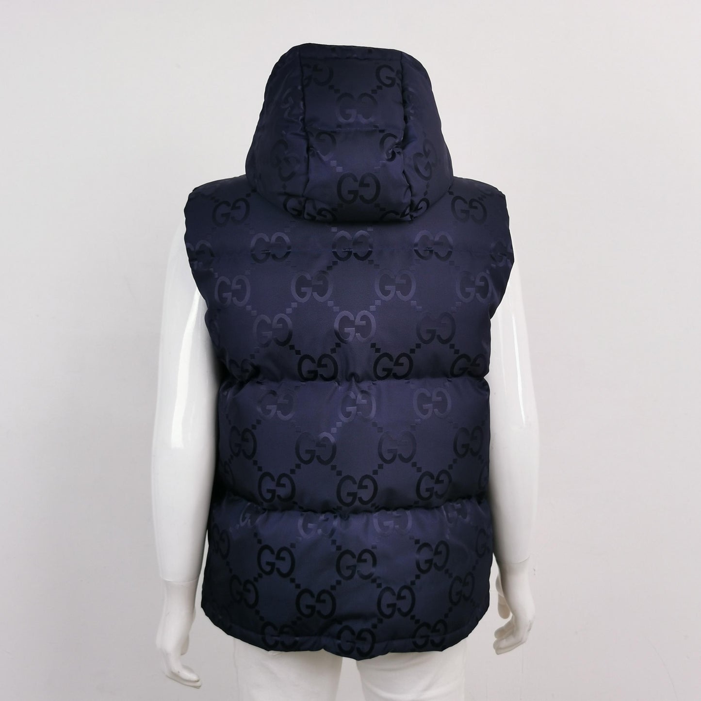 Gucci Double G Logo Hooded Zip Down Vest M