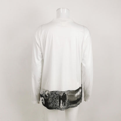 Prada M White Long Sleeve Graphic T-Shirt