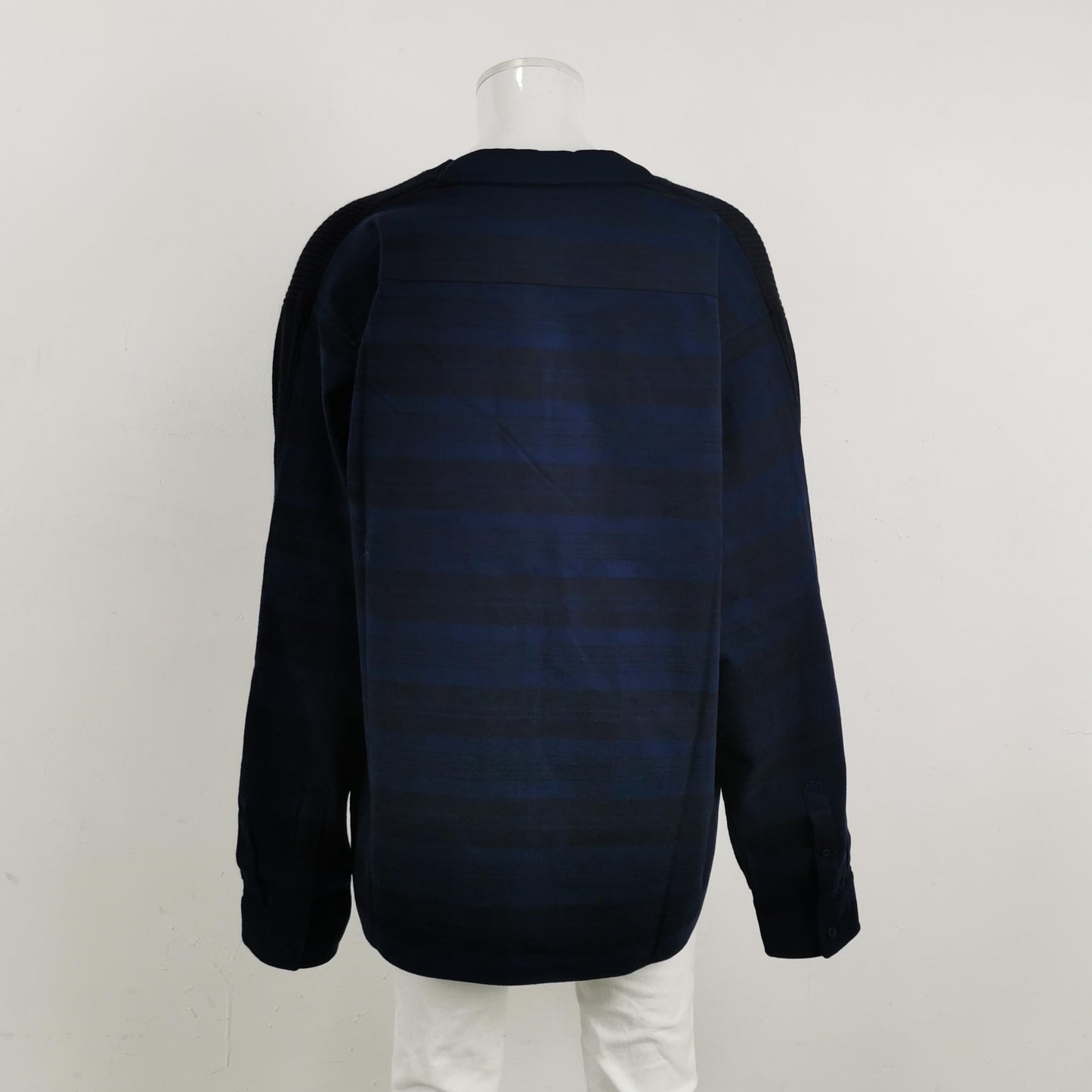 Balenciaga S Black V-Neck Ribbed Sweater