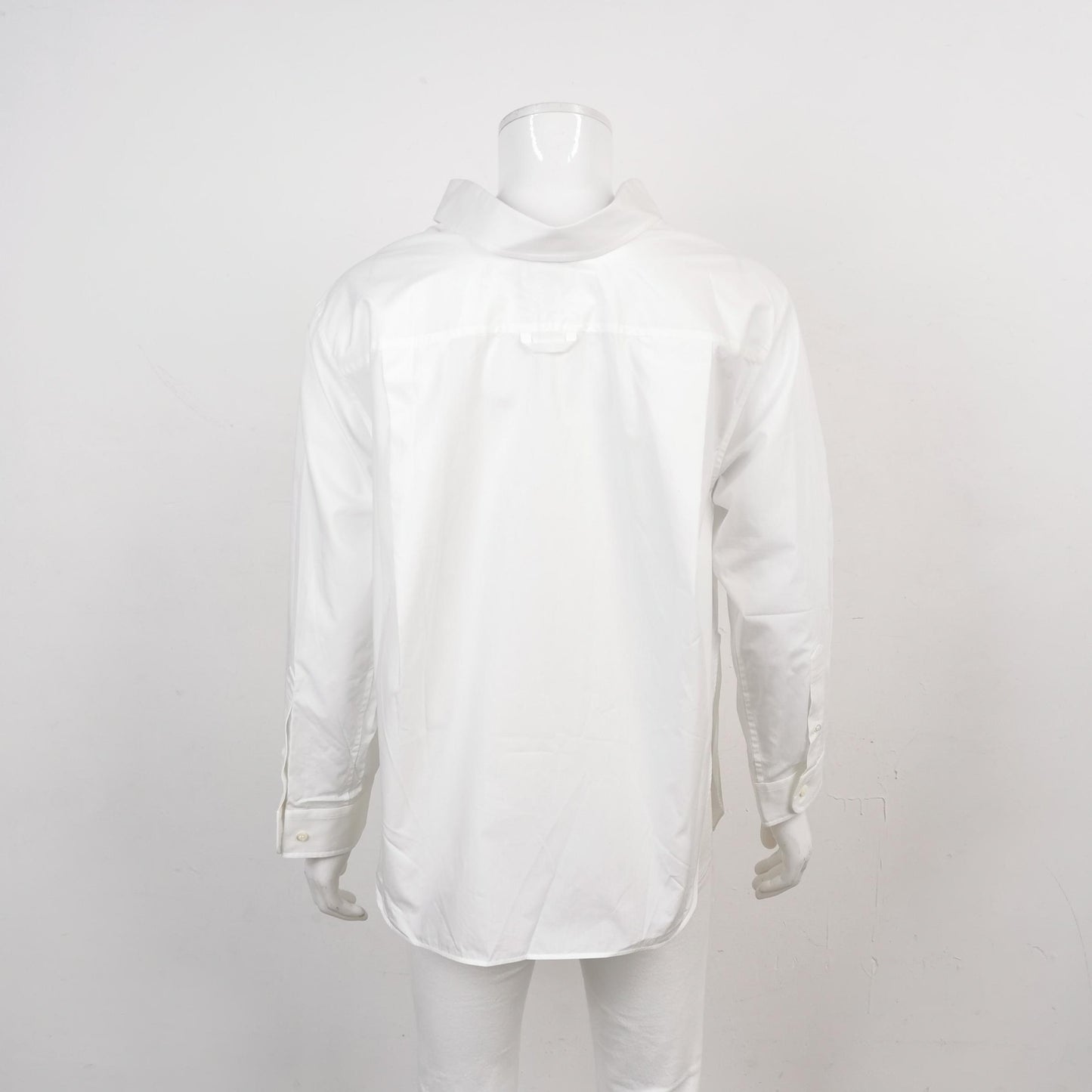 Balenciaga White Cotton Spread Collar Shirt XXXS