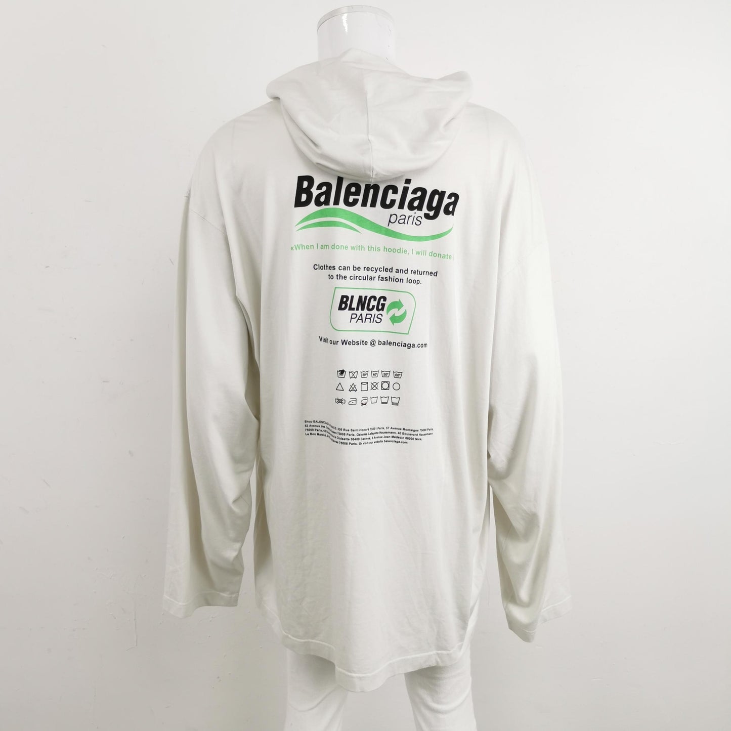 Balenciaga Cotton Logo Hoodie Long Sleeve M