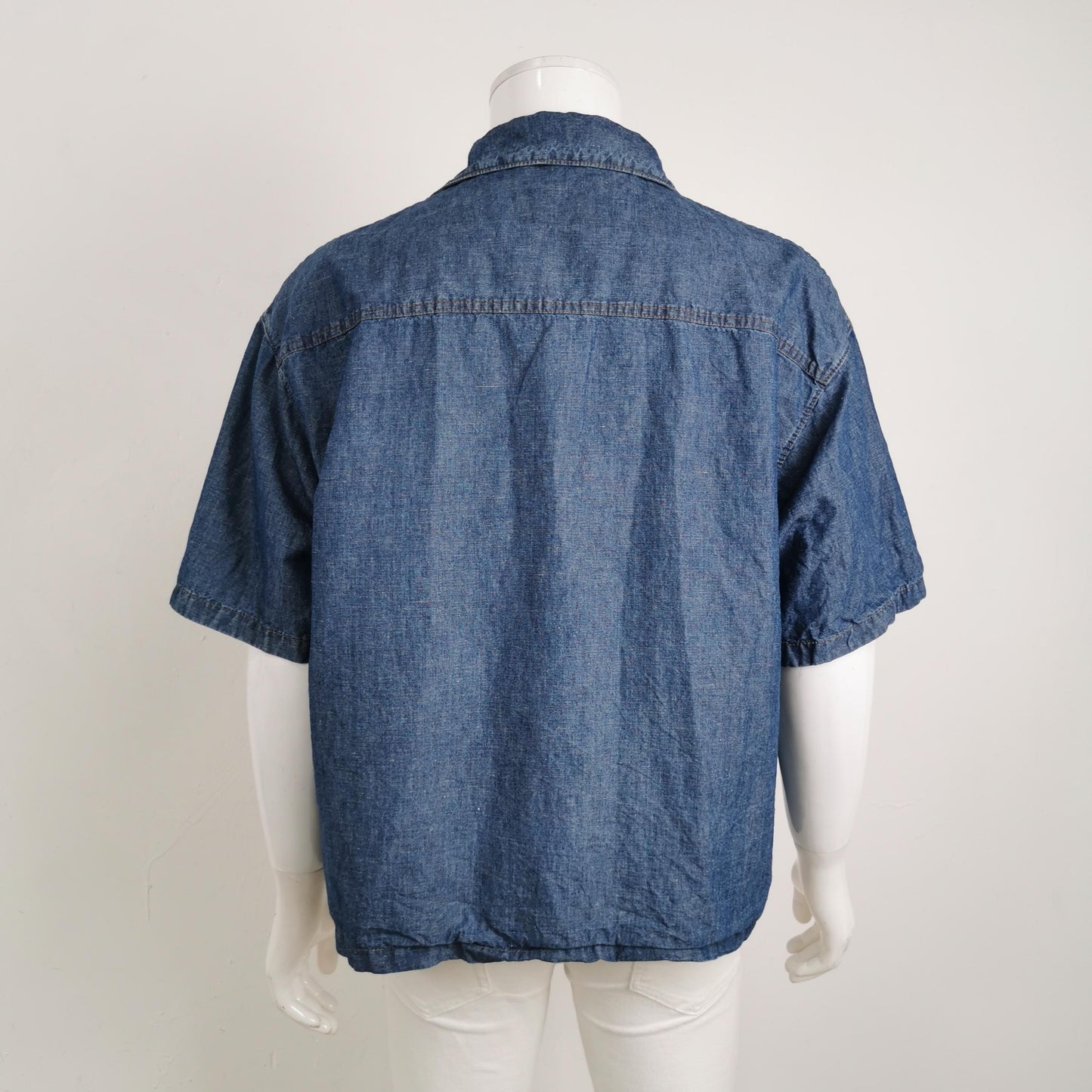 Prada Blue Triangle Logo Short-Sleeve Shirt XL