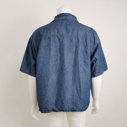 Prada Blue Triangle Logo Short-Sleeve Shirt XL