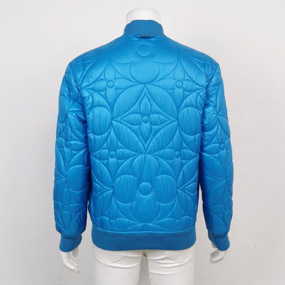 Louis Vuitton Blue Monogram Quilted Zip Jacket XS