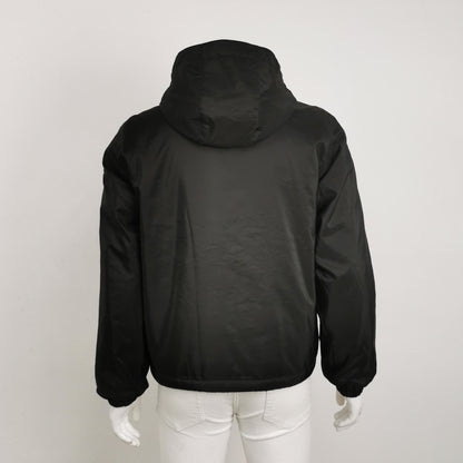 Prada S Size Solid Hooded Triangle Logo Padded Jacket