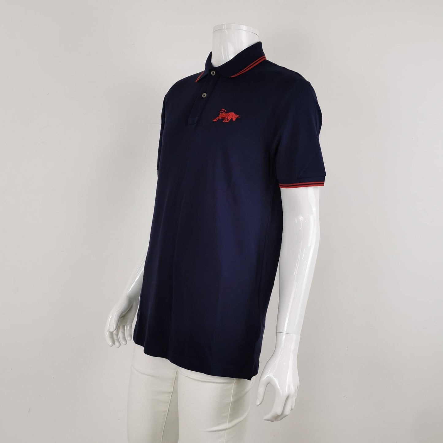 Prada Men's XL Cotton Striped Collar Polo Shirt