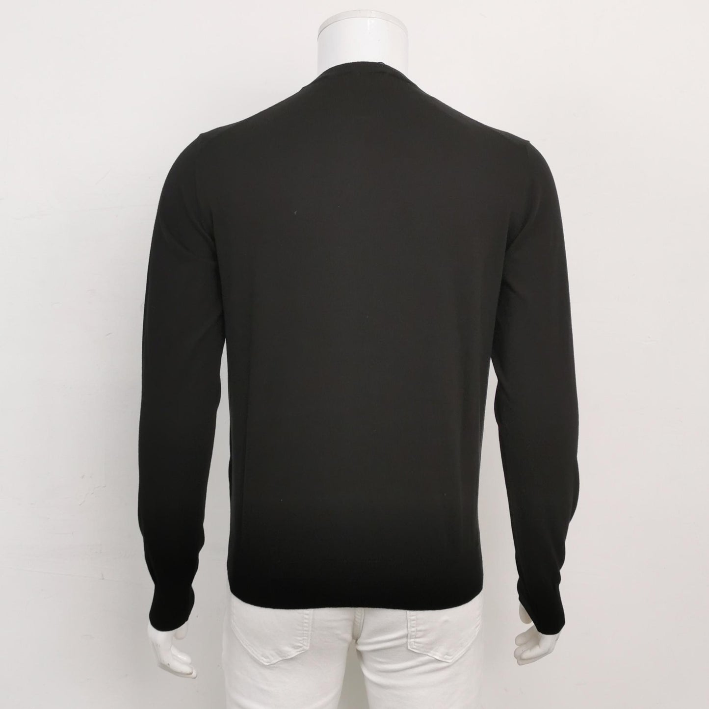 Prada M Cotton Solid Crew Neck Long Sleeve Sweater