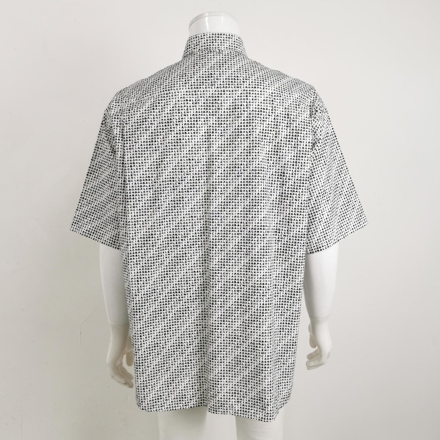 Balenciaga Letter Print Short-Sleeve Cotton Shirt