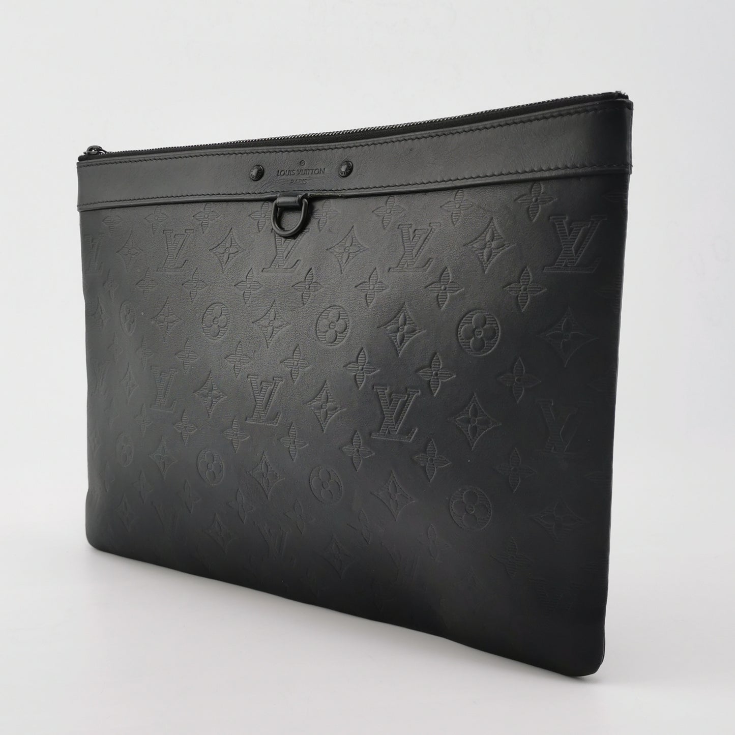 Louis Vuitton Discovery Pochette Black Embossed Clutch