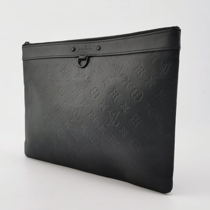 Louis Vuitton Discovery Pochette Black Embossed Clutch