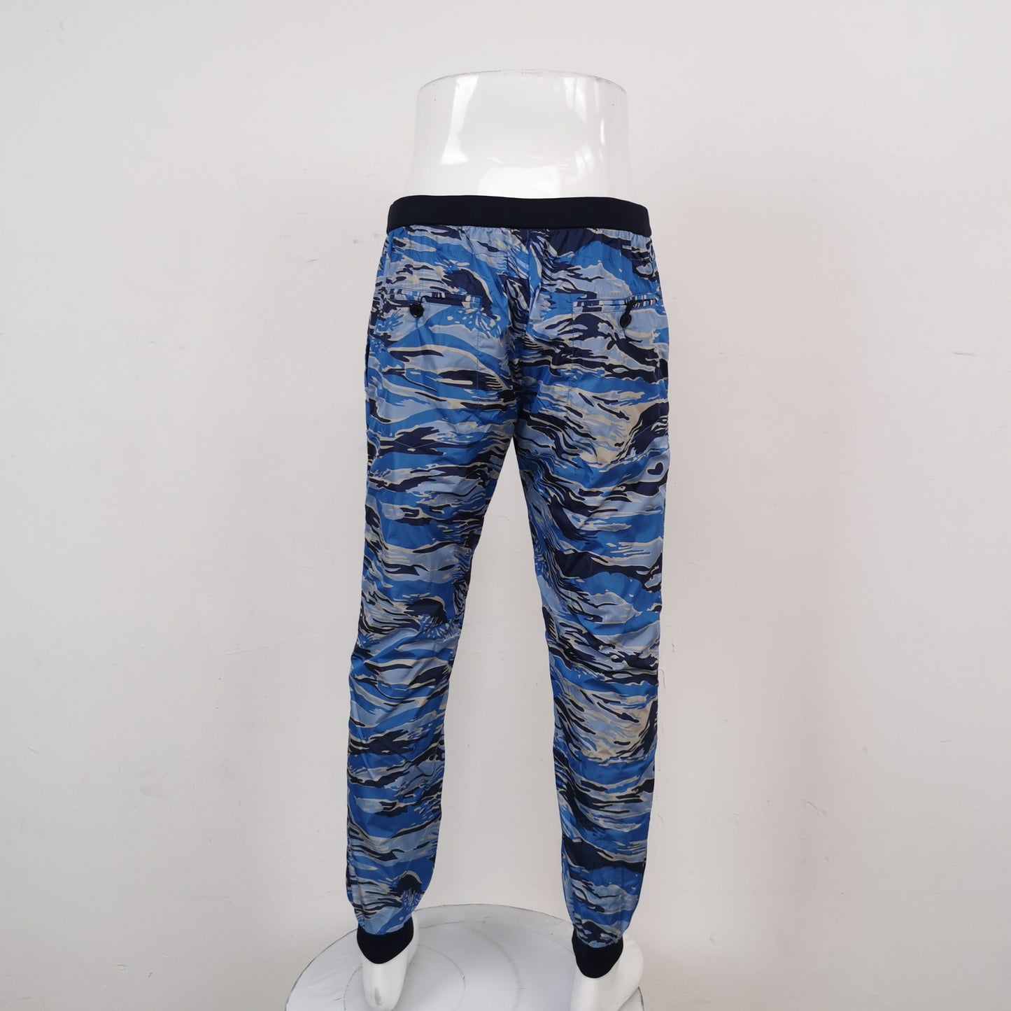 Moncler Blue Camouflage Drawstring Cargo Pants