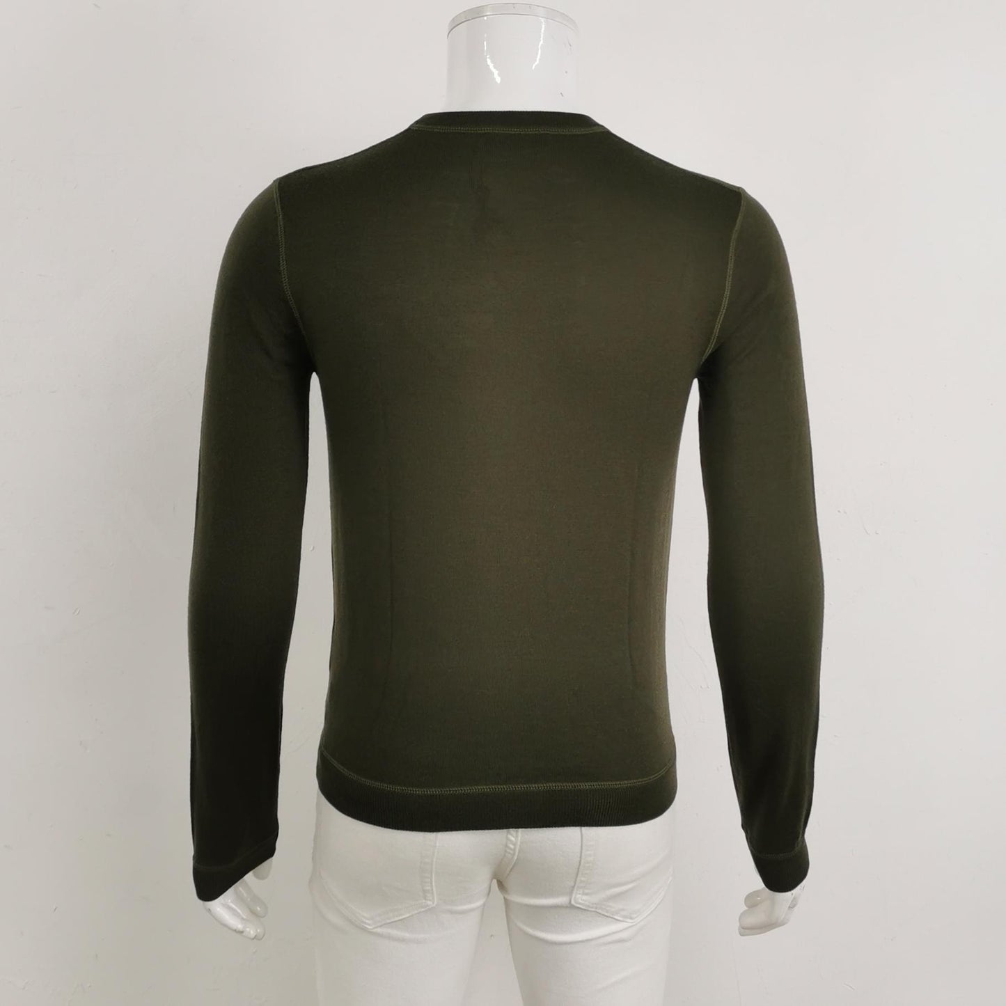 Prada Wool Blend Logo Crew Neck Sweater