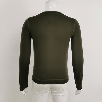 Prada Wool Blend Logo Crew Neck Sweater