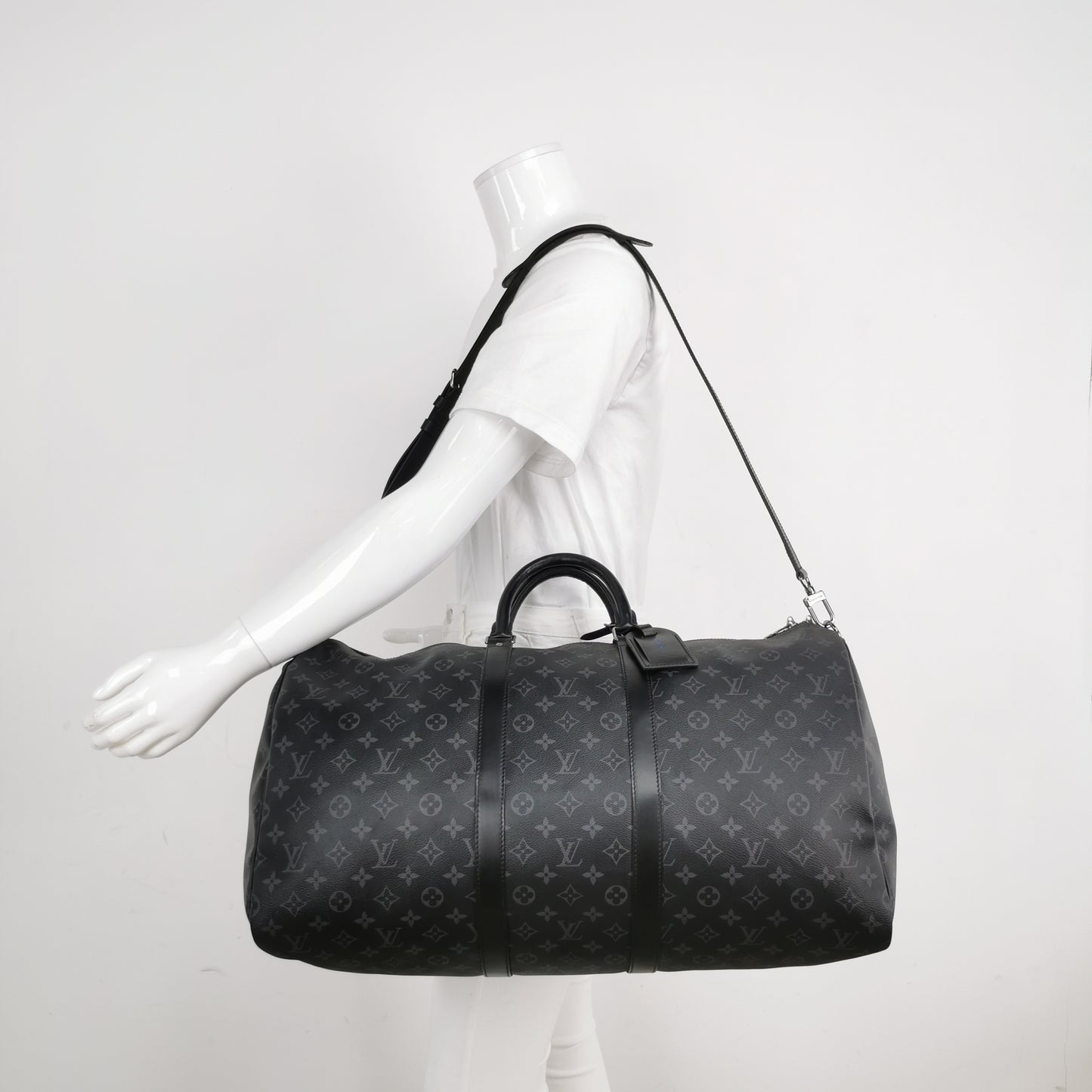 Louis Vuitton Keepall 55 Monogram Leather Duffle Bag