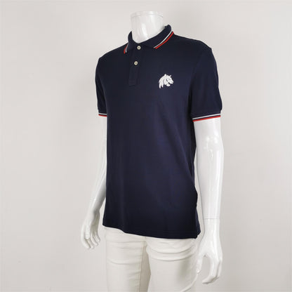 Prada Men's Navy Stripe Collar Polo M