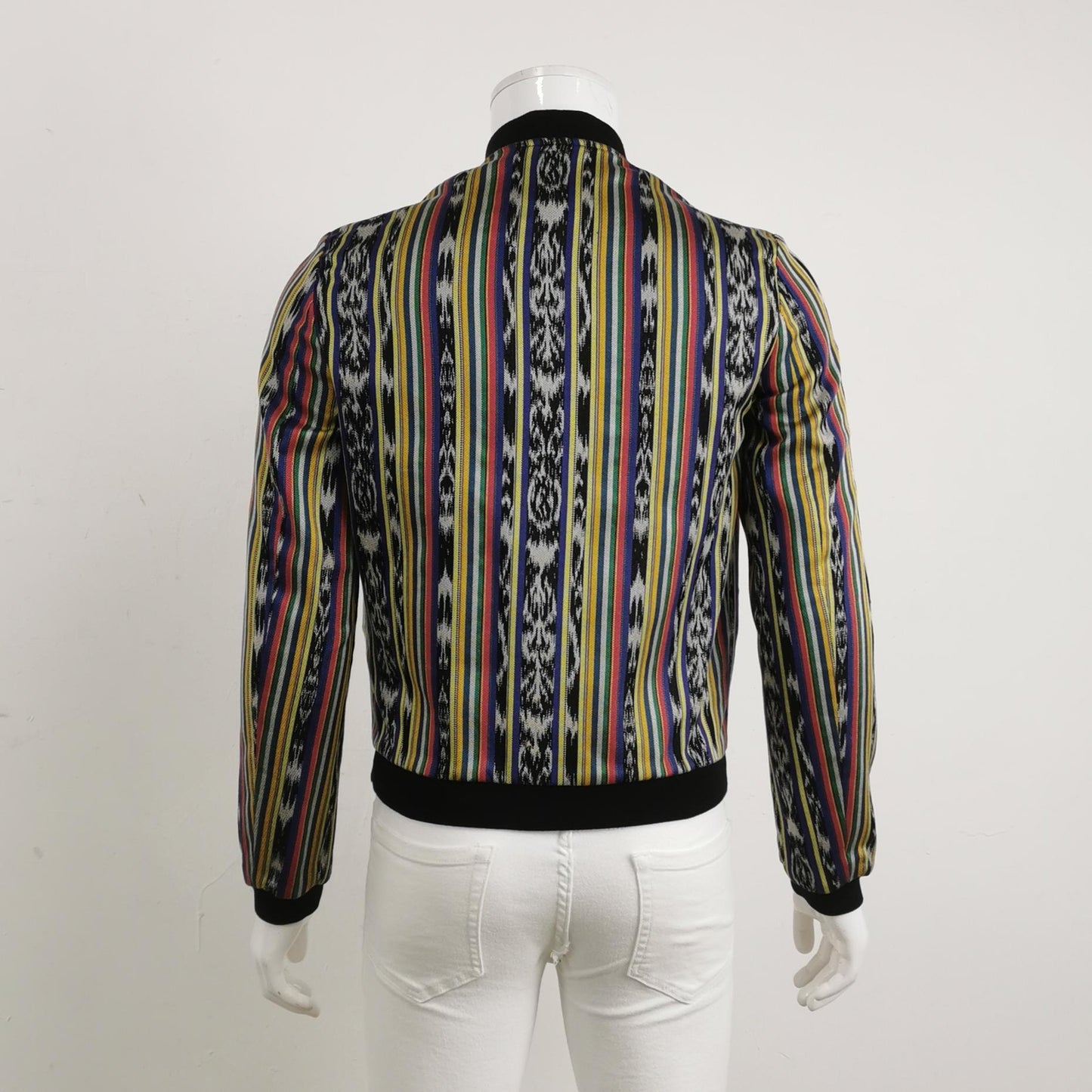 Saint Laurent Striped Zip-Front Bomber Jacket