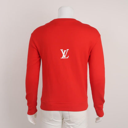 Louis Vuitton XS Red Logo Crewneck Cotton Sweatshirt
