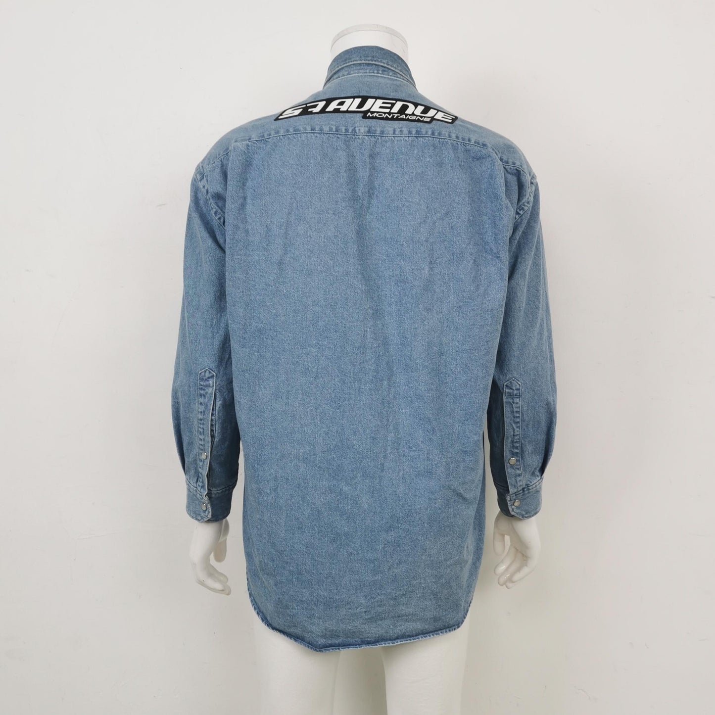 Balenciaga Denim Button-Down Long-Sleeve Shirt XS