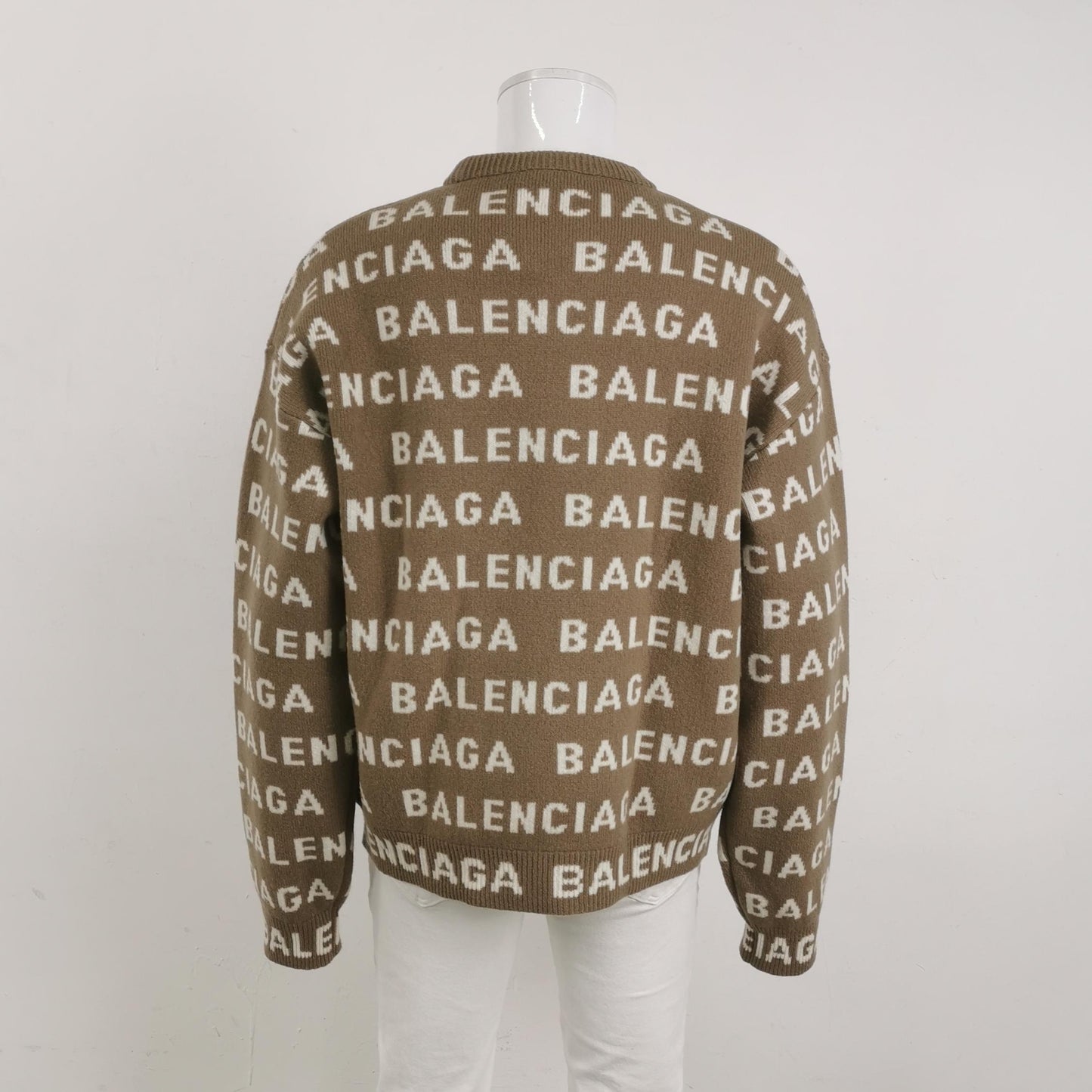Balenciaga Logo Wool Blend Crewneck Sweater XS