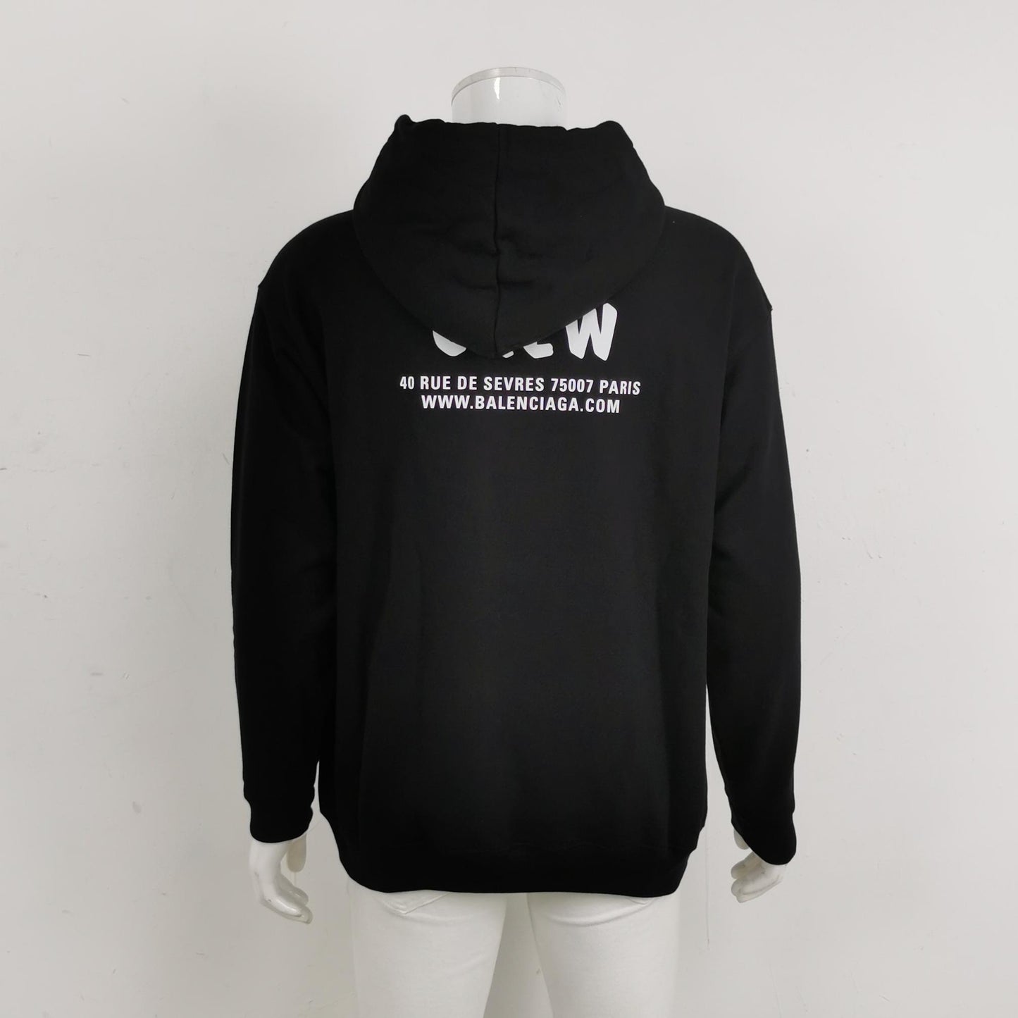 Balenciaga Black 'CREW' Logo Hoodie