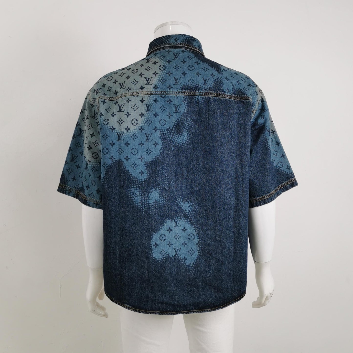 Louis Vuitton Monogram Denim Short-Sleeve Shirt
