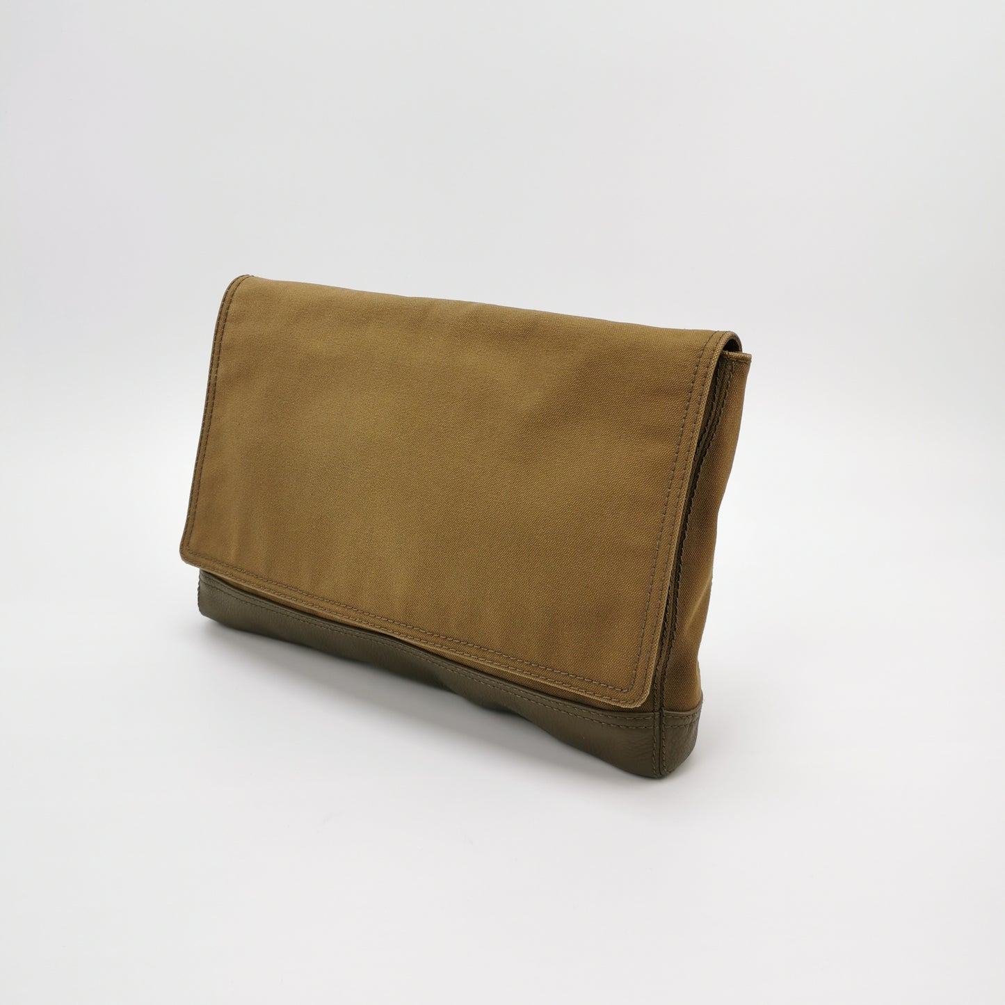 Balenciaga Leather-Canvas Colorblock Flap Clutch
